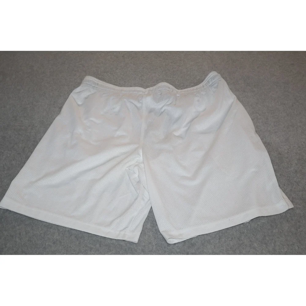 Under Armour Athletic Shorts Mens 2XL White HeatGear Mesh Loose Fit Gym Training